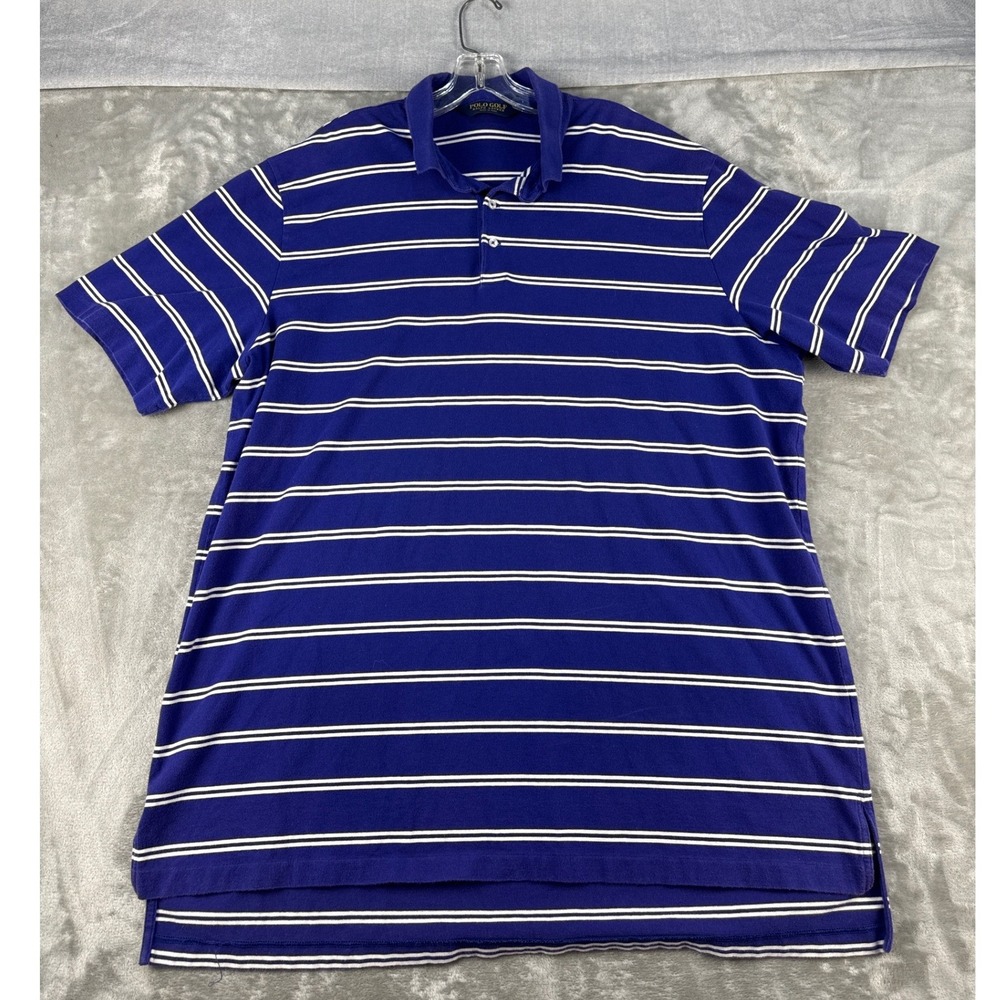 Polo Golf Ralph Lauren Polo Shirt Mens XXL Striped Blue White EUC